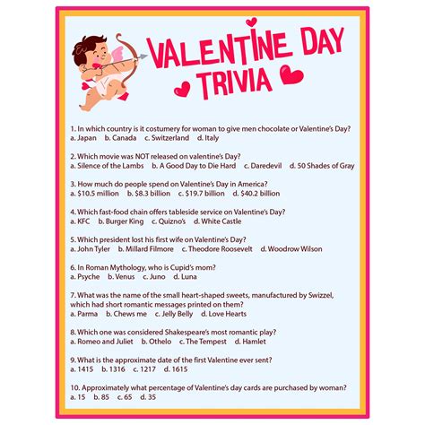 Valentines Trivia 10 Free Pdf Printables Printablee