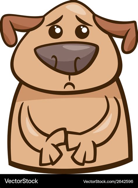 Mood Sad Dog Cartoon Royalty Free Vector Image