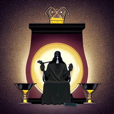 Grim Reaper Sitting On Diamond Throne With Hourglass Openart