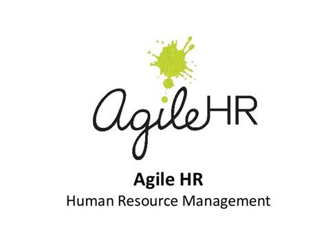 Agile Hr Human Resource Management Manu Melwin Joy