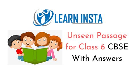 Unseen Passage For Class 6 Cbse With Answers