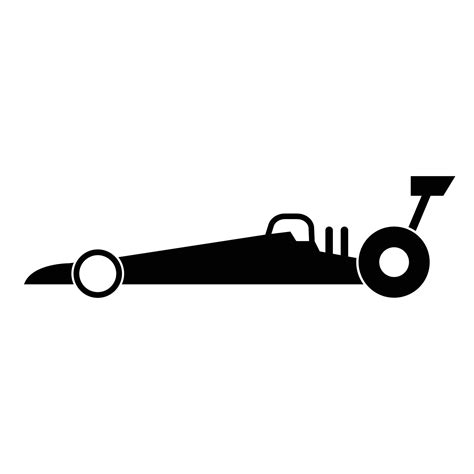 Black Silhouette Icon Design Of Drag Racing Car 5644137 Vector Art At