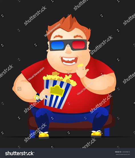 Cartoon Character Cheerful Chubby Men Movie Stock Vector Royalty Free 126590873 Shutterstock