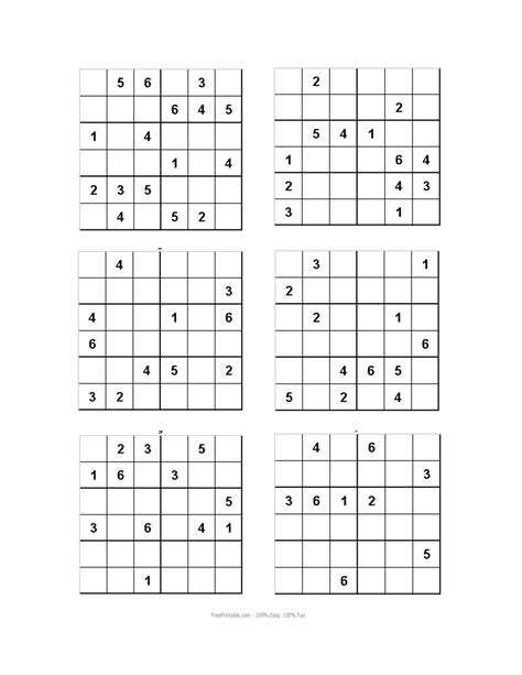Sudoku Puzzles Printable 6x6 Printable Crossword Puzzles
