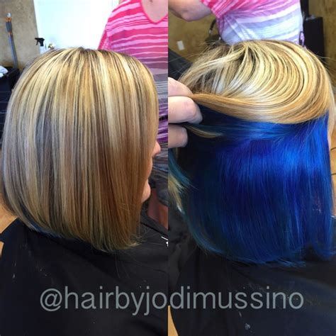 Love This Peekaboo Blue Highlights On Top And Vibrant Blue On The