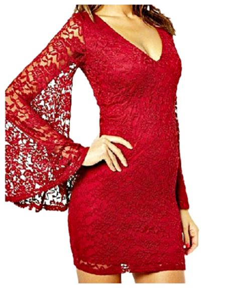 Cowgirl Gypsy Lace Long Bell Sleeve Fitted Dress Lace Dress Dresses