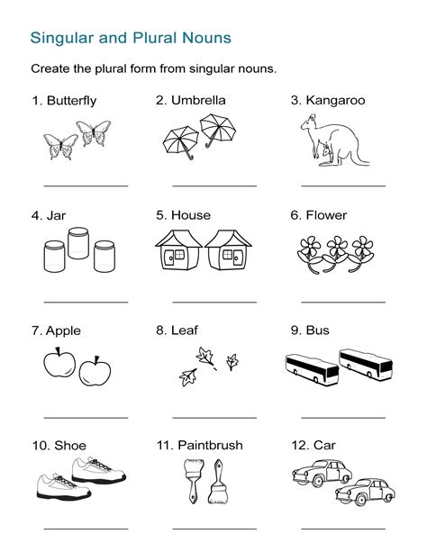 Singular And Plural Form Of Nouns Worksheets For Grade 2 Dreamsof