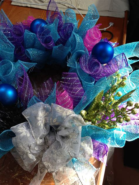 The Untraditional Christmas Wreath Real Blue Purple And A Flare Of