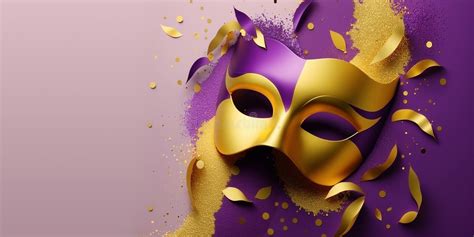 Carnival Mask With Colorful Confetti And Streamers Carnival Background