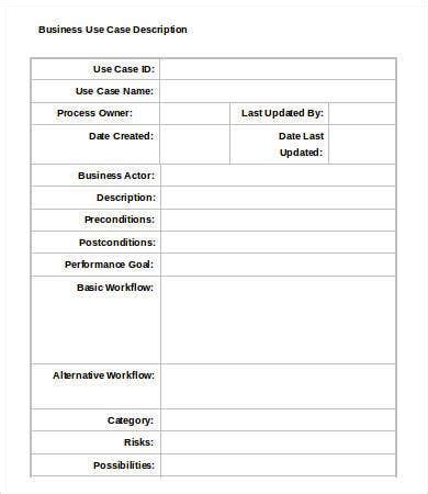 It should include the reason for the project, the options considered, a cost vs. Use Case Template - 9+ Free Word, PDF Documents Download ...