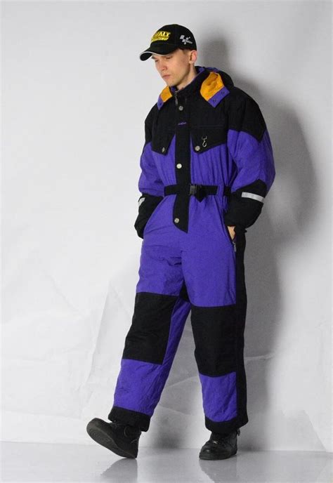 vintage  purple black snowboard ski suit winter  size small