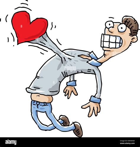 Una Caricatura De Hombre De Corazón Latiendo Fuera De Su Pecho