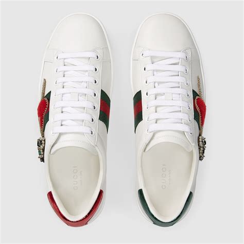 Ace Leather Embroidered Sneaker Gucci Womens Sneakers 472990a38g09064
