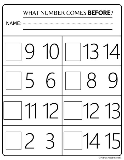 Number order kindergarten free printable worksheets: Numbers 1-20