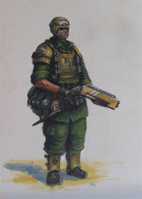 Veteran Of The 51st Cadia By Masteralighieri Warhammer 40k Artwork