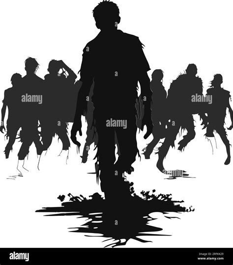 Vector Walking Zombies Standing Zombie And Walking Zombies A Set Of