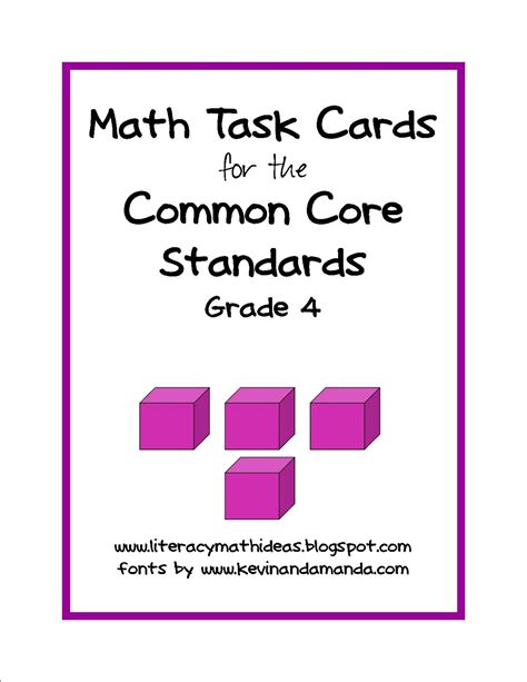 Literacy And Math Ideas Math Grade 4 Common Core Task Cards