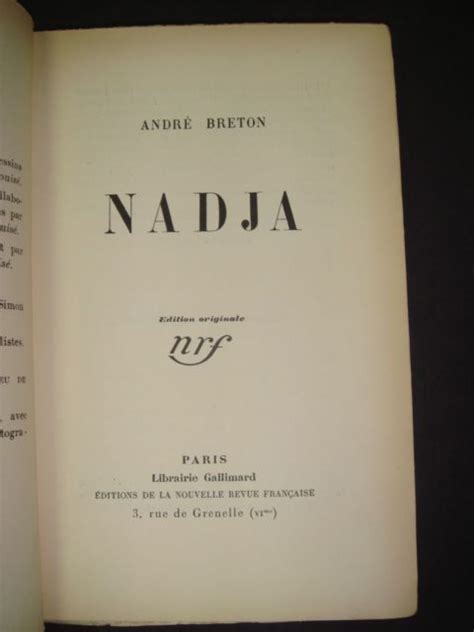 Breton Nadja Edition Originale Edition Originale Com