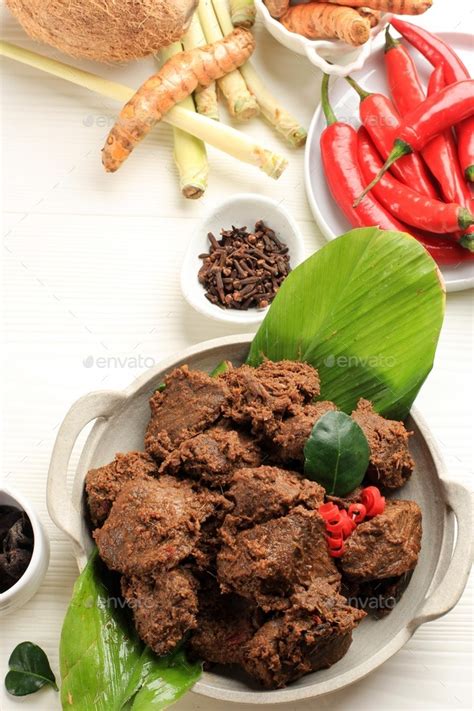 Rendang Padang Spicy Beef Stew From Padangminang Indonesia Stock