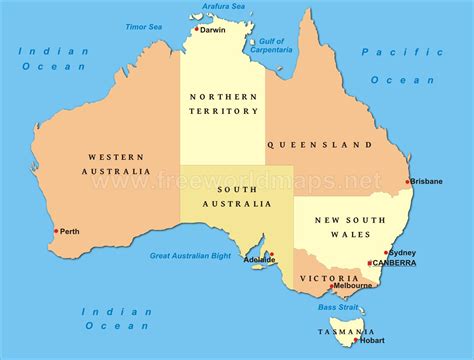 Harta Politică A Australia Australia Harta Politică Australia și