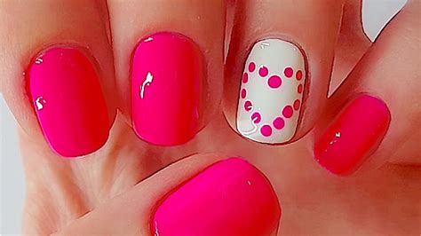 Heart Nail Art With Bobby Pin Easy White And Pink Nail Art Tutorial