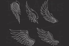 Wings Linework Stamps New Procreate Brushes Graphic Tattoo