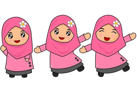 Kartun Kartun Hijab Desain Karakter