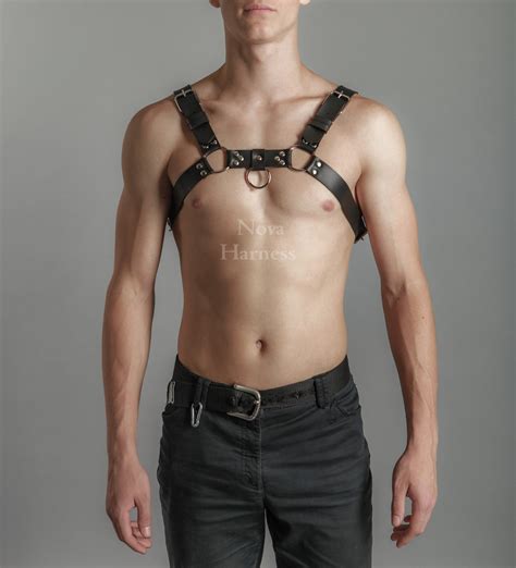 chest harness men leather harness male harness simple etsy