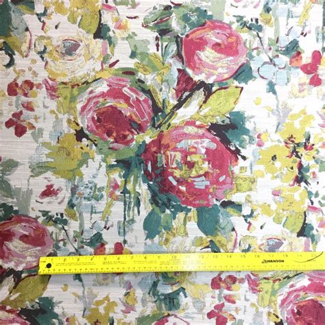 Large Scale Floral Fabric Multicolor Watercolor Floral Etsy