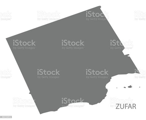 Zufar Map Of Oman Grey Illustration Silhouette Shape Stock Illustration