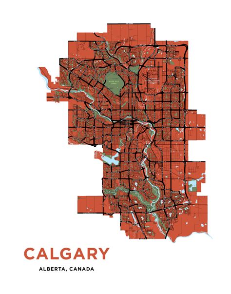 Calgary Full City Map Print Jelly Brothers