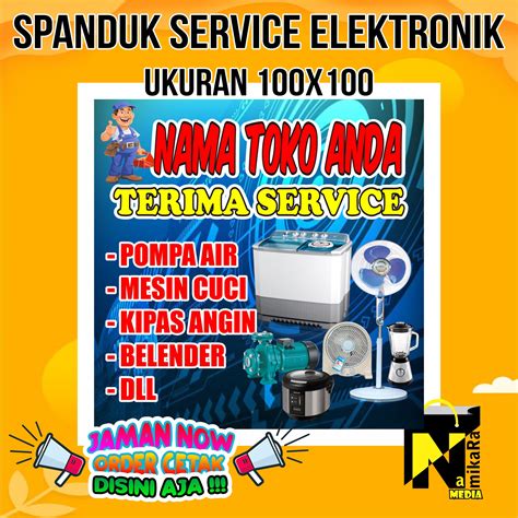 Spanduk Banner Service Elektronik terbaru ukuran 100x100cm cod /spanduk