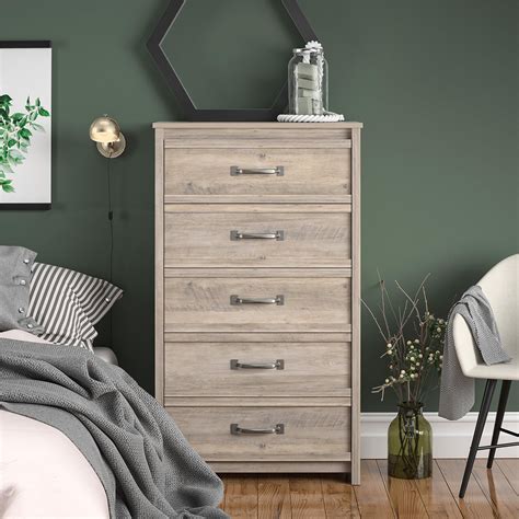 It comes in a classic espresso finish, and its drawers are deep enough to accommodate thick winter clothing, if. Better Homes & Gardens Rustic Ranch 5 Drawer Dresser, Gray ...
