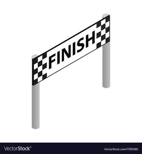 Finish Line Isometric 3d Icon Royalty Free Vector Image