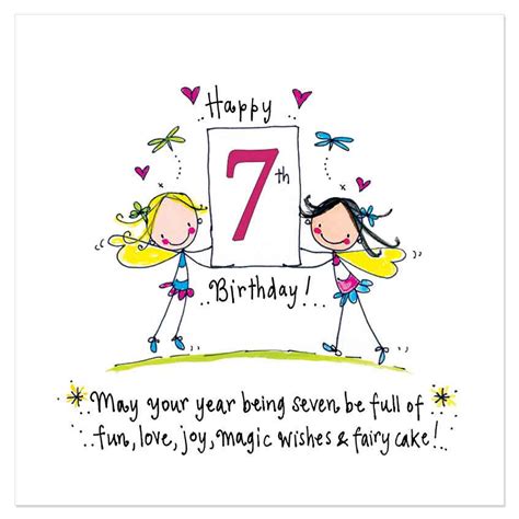 7th Birthday Card Messages Printable Cards