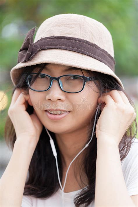 Woman Listen Music Stock Photo Image Of Asia Model 60693670