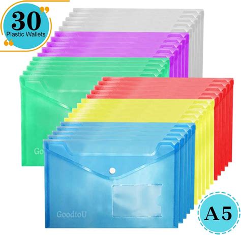 A5 Plastic Wallet Plastic Folders Popper Wallet Document Folder