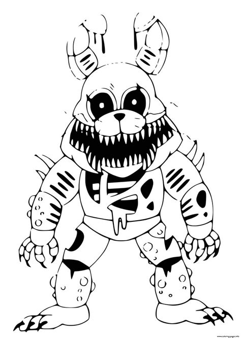 Print Twisted Bonnie Coloring Pages Fnaf Coloring Pages Coloring