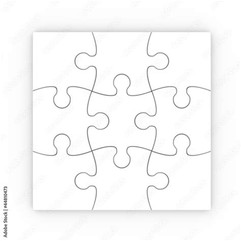 Puzzle Blanco Rompecabezas Aislado Con Trazado De Recorte Stock
