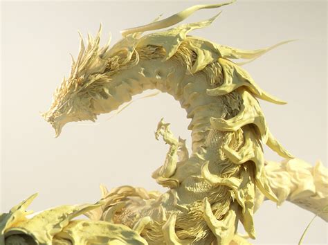 Artstation Yellow Dragon黄龍 Keita Okada Creature Concept Art