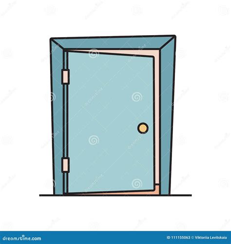 Half Open Door Cartoon