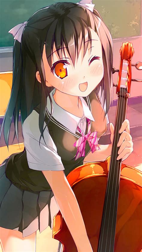 Cute Anime Girl With Violin Iphone 6 6 Plus And Iphone 5