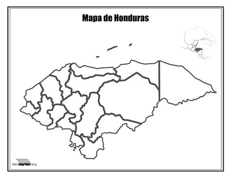 Mapa De Honduras Para Imprimir