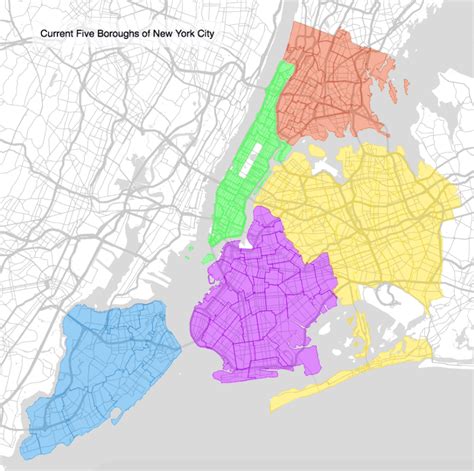 Nyc Boroughs Map 5 Boroughs Five Boroughs Of Nyc