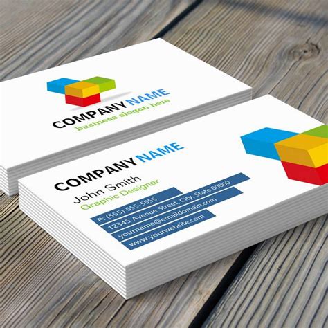 Colorful 3d Cube Logo Creative And Unique Business Card Templates