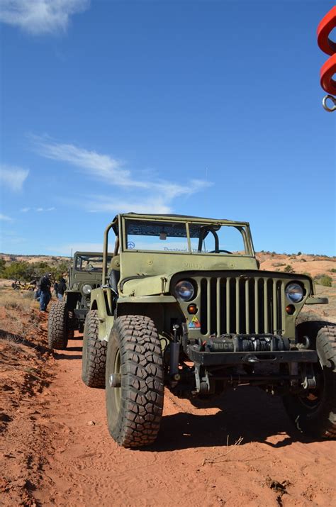 Vintage Flat Fender Jeeps Attack Wipe Out Hill In Moab Hot Rod Network