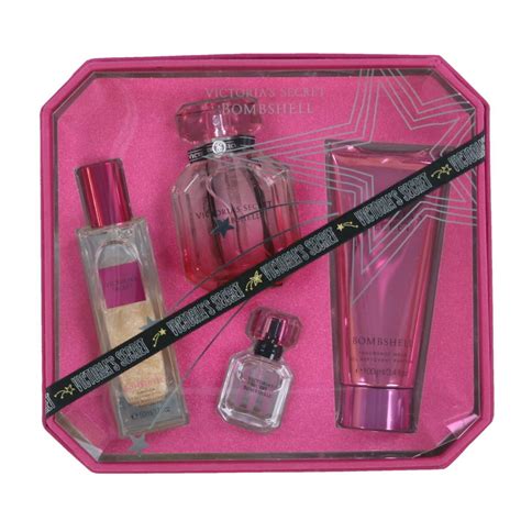 Victorias Secret Bombshell 4 Piece T Set Perfume Wash And Shimmer Oil