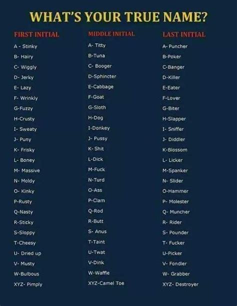 Pin By Carrie Thompson On Funnies Funny Names Funny Name Generator