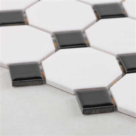Black and white are perfect together. Wholesale Glazed Porcelain Pool Tile Mosaic Black White ...