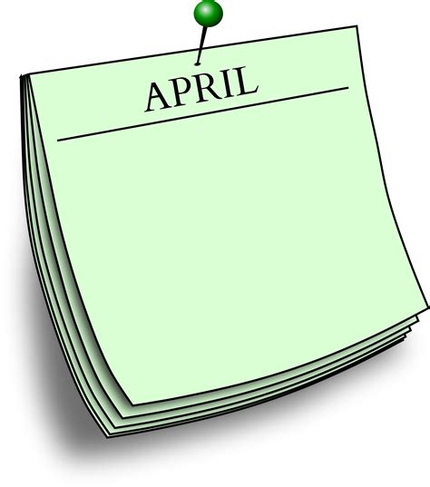 Clipart Monthly Note April